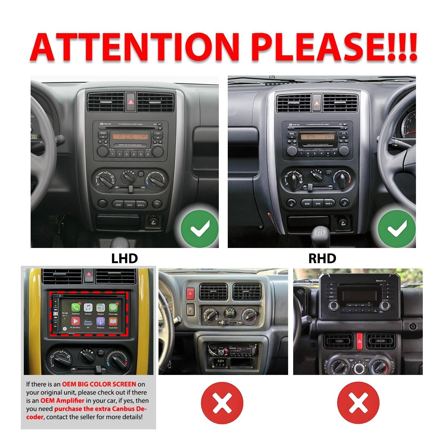 カーナビ Suzuki Genuine CN-RZ838-inch Navigation Amazon.com: for Suzuki Jimny 2006-2017 Display Knobs CarPlay